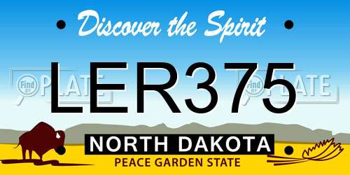 LER375 North Dakota License Plate