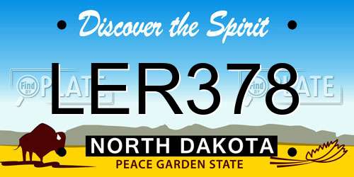 LER378 North Dakota License Plate
