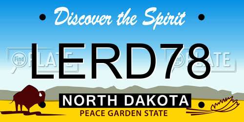 LERD78 North Dakota License Plate