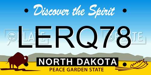 LERQ78 North Dakota License Plate