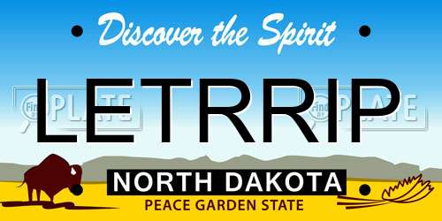 LETRRIP North Dakota License Plate