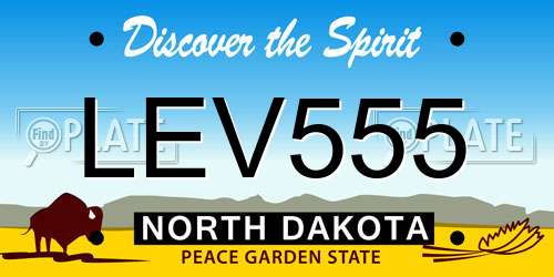 LEV555 North Dakota License Plate