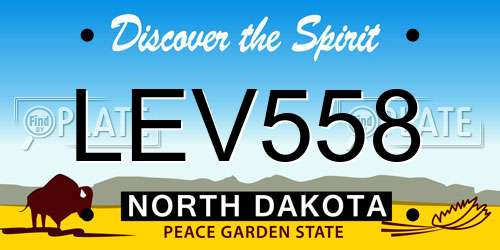 LEV558 North Dakota License Plate
