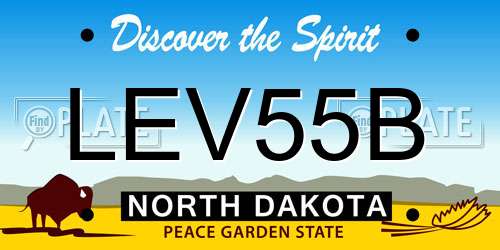 LEV55B North Dakota License Plate
