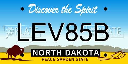 LEV85B North Dakota License Plate