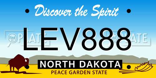 LEV888 North Dakota License Plate