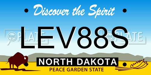 LEV88S North Dakota License Plate