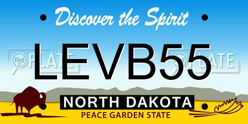 LEVB55 North Dakota License Plate