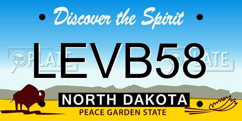 LEVB58 North Dakota License Plate