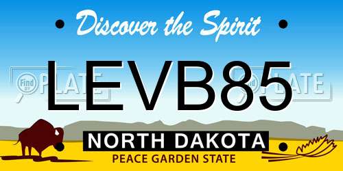 LEVB85 North Dakota License Plate