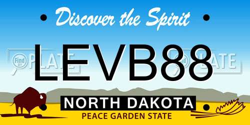 LEVB88 North Dakota License Plate