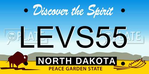 LEVS55 North Dakota License Plate