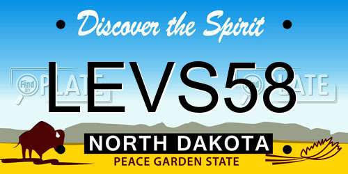LEVS58 North Dakota License Plate