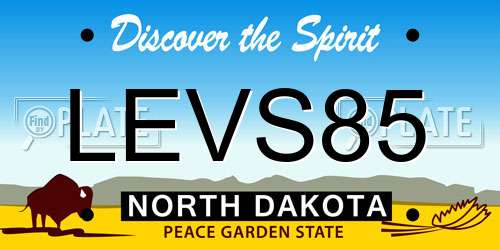 LEVS85 North Dakota License Plate