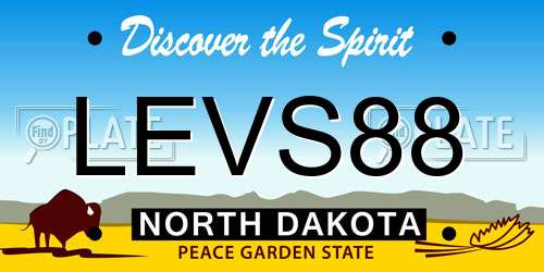 LEVS88 North Dakota License Plate