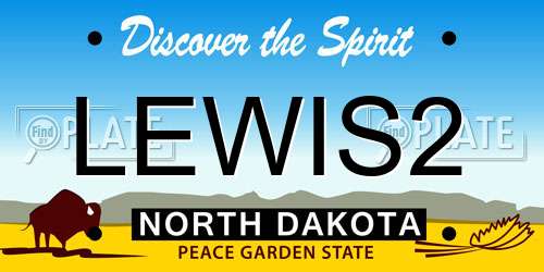 LEWIS2 North Dakota License Plate