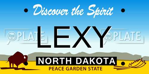 LEXY North Dakota License Plate