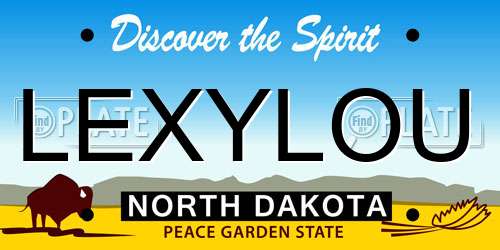 LEXYLOU North Dakota License Plate