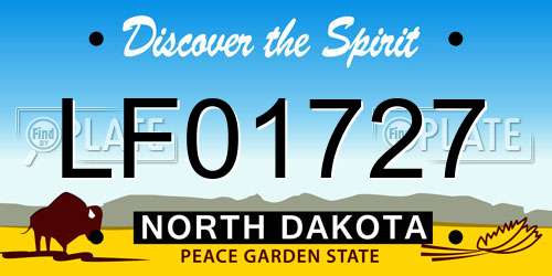 LF01727 North Dakota License Plate