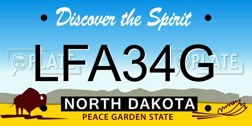 LFA34G North Dakota License Plate