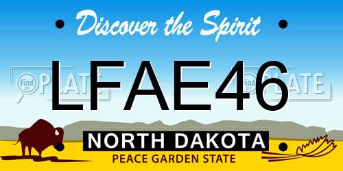 LFAE46 North Dakota License Plate