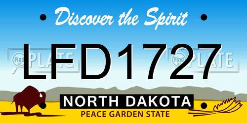 LFD1727 North Dakota License Plate