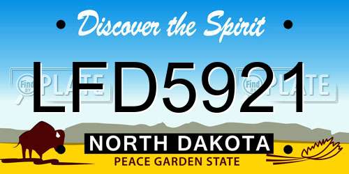 LFD5921 North Dakota License Plate