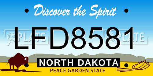 LFD8581 North Dakota License Plate
