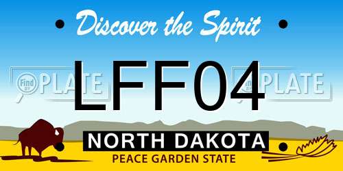 LFF04 North Dakota License Plate
