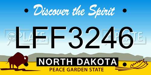 LFF3246 North Dakota License Plate