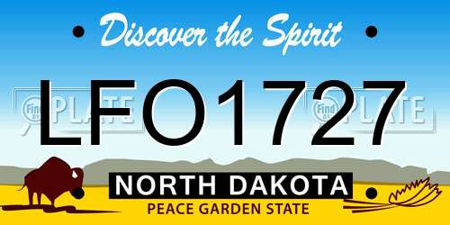 LFO1727 North Dakota License Plate