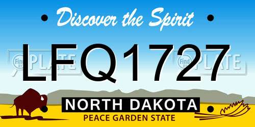LFQ1727 North Dakota License Plate