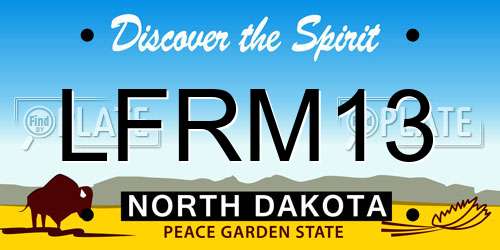 LFRM13 North Dakota License Plate