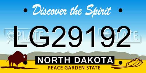 LG29192 North Dakota License Plate