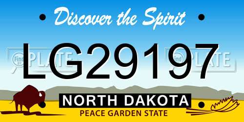 LG29197 North Dakota License Plate