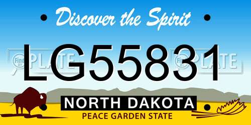 LG55831 North Dakota License Plate