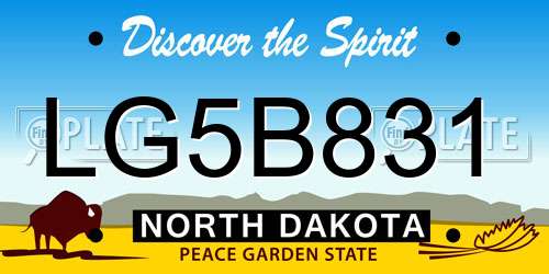 LG5B831 North Dakota License Plate