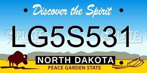LG5S531 North Dakota License Plate