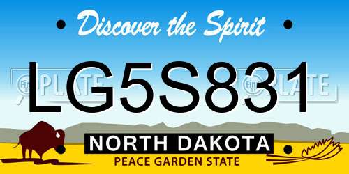 LG5S831 North Dakota License Plate