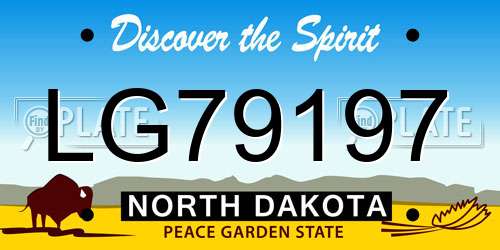 LG79197 North Dakota License Plate