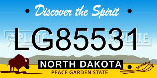 LG85531 North Dakota License Plate