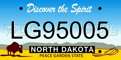 LG95005 North Dakota License Plate
