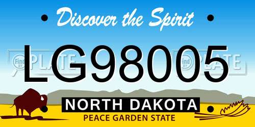 LG98005 North Dakota License Plate