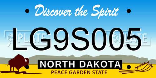 LG9S005 North Dakota License Plate