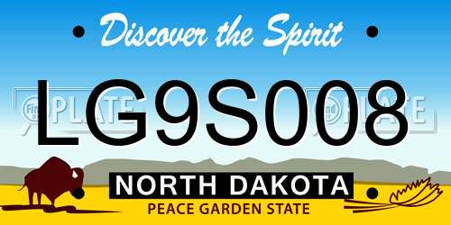 LG9S008 North Dakota License Plate