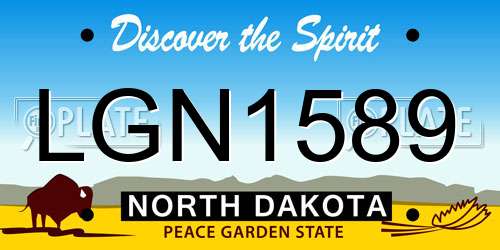 LGN1589 North Dakota License Plate