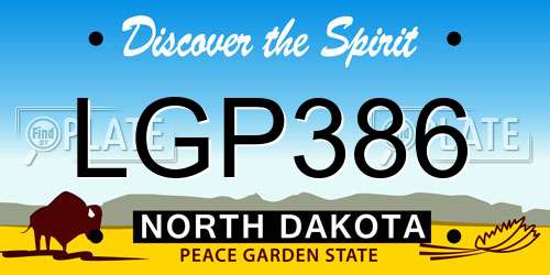 LGP386 North Dakota License Plate
