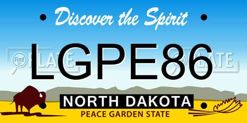 LGPE86 North Dakota License Plate