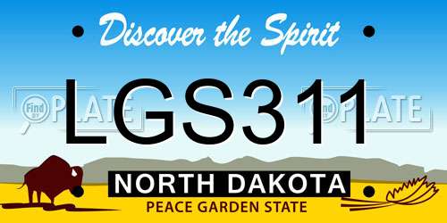 LGS311 North Dakota License Plate