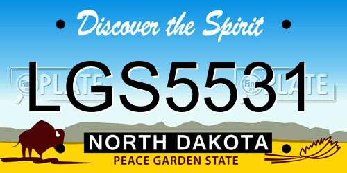 LGS5531 North Dakota License Plate